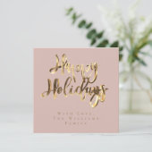 ハッピー ホリデー エレガント ピンク ローズ ゴールド クリスマス (スタンド正面)