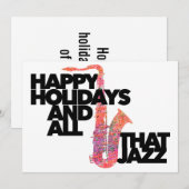ハッピー・ホリデー＆オール・ザット・ジャズ サックス奏者 シーズンカード (正面/裏面)