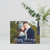 ハッピー ホリデー カップル フォト ポストカード W (スタンド正面)
