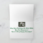 ハッピー ホリデー! カード、ホリーと新雪 シーズンカード (内部)