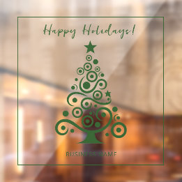 ハッピー ホリデー グリーン クリスマス ツリー 装飾 ウィンドウサイン