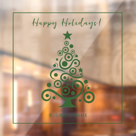ハッピー ホリデー グリーン クリスマス ツリー 装飾 ウィンドウサイン