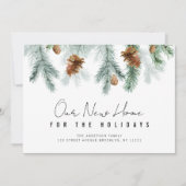 ハッピー ホリデー グリーン 引越 お知らせ カード (正面)