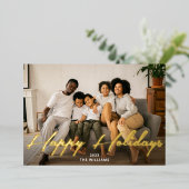 ハッピー ホリデー ゴールド ブラシ スクリプト フォト リアル (立ち正面)