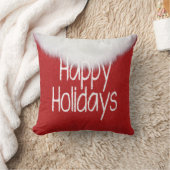 ハッピー ホリデー サンタ ヒゲ クッション (ブランケット)