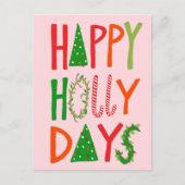 ハッピー ホリデー デイズ スウィート ホリデー クリスマス ポストカード (正面)