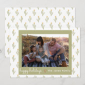 ハッピー ホリデー デザート プリント グリーティング カード (正面/裏面)