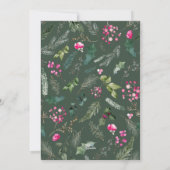 ハッピー ホリデー フォレスト グリーン ピンク ボタニカル アーチ シーズンカード (裏面)