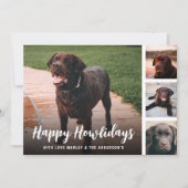 ハッピー ホリデー ペット フォト コラージュ シーズンカード (正面)