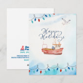 ハッピー ホリデー ボート ホリデー カード (正面/裏面)
