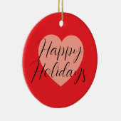 ハッピー・ホリデー メリー・クリスマス ホリデー・タイム ハート セラミックオーナメント (右)
