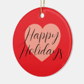 ハッピー・ホリデー メリー・クリスマス ホリデー・タイム ハート セラミックオーナメント (左)