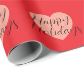 ハッピー・ホリデー メリー・クリスマス ホリデー・タイム ハート ラッピングペーパー (ロールコーナー)