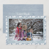 「ハッピー ホリデー」モダンカリグラフィー ホリデー フォト シーズンカード (正面/裏面)