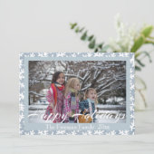 「ハッピー ホリデー」モダンカリグラフィー ホリデー フォト シーズンカード (スタンド正面)