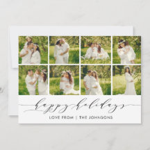 ハッピー ホリデー モダン フォト コラージュ カード