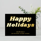 ハッピー ホリデー レトロ グルーヴィー ブラック ゴールド ビジネス (立ち正面)