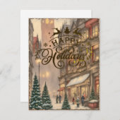 ハッピー ホリデー ヴィンテージ カード (正面/裏面)