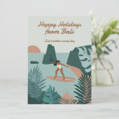 ハッピー ホリデー ヴィンテージ サーフィン トロピカル ウェーブ シーズンカード (スタンド正面)