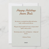 ハッピー ホリデー ヴィンテージ サーフィン トロピカル ウェーブ シーズンカード (裏面)