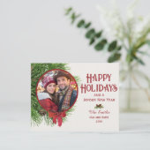 ハッピー ホリデー 松の飾り フラット シーズンカード (スタンド正面)