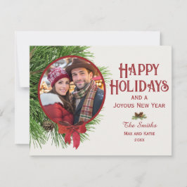 ハッピー ホリデー 松の飾り フラット シーズンカード