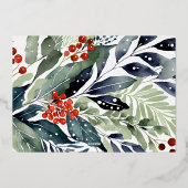 ハッピー ホリデー 水彩 花 (裏面)