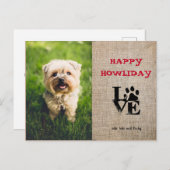 ハッピー ホリデー 犬好き ホリデー フォト カード (正面/裏面)