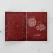 ハッピー ホリデー 赤い星 あなたの写真カード シーズンカード (内部)