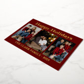 ハッピー ホリデー 3枚の写真 ホリデー フォイル カード (回転した状態)