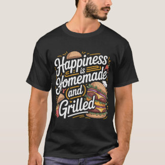 ハッピー ホームメイド グリルバーガー Tシャツ デザイン