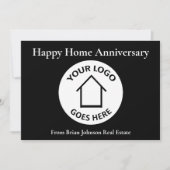 ハッピー・ホーム記念日 ブラックカード 不動産ロゴ カード (正面)