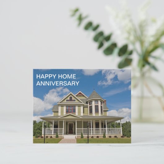 ハッピー ホーム アニバーサリー 不動産会社 ハウス ポストカード (スタンド正面)