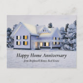 ハッピー ホーム アニバーサリー 冬の家 樹上の雪 ポストカード (正面)