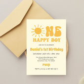 ハッピー・ボーイ、サンシャイン1stバースデー 招待状