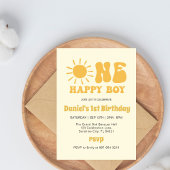 ハッピー・ボーイ、サンシャイン1stバースデー 招待状
