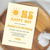 ハッピー・ボーイ、サンシャイン1stバースデー 招待状