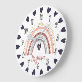 ハッピー ボーホー レインボー モダン ミニマル トレンディー シック ラージ壁時計 (傾斜)
