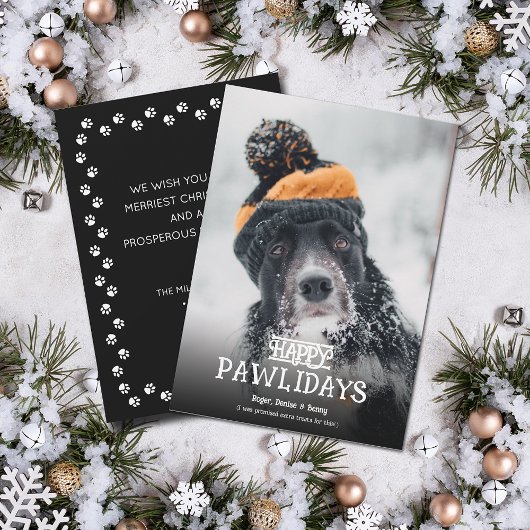 ハッピー・ポウリデイズ 犬の写真 クリスマス
