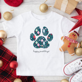 ハッピー・ポリデイズ クリスマス 犬の足あと キッズTシャツ Tシャツ