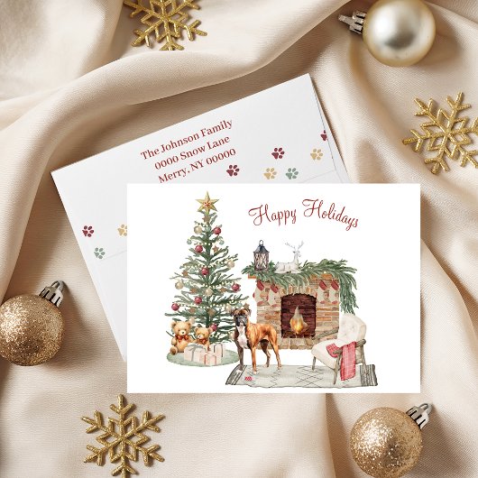 ハッピー・ポーリデイズ・ドッグ・デザイン - ボクサー シーズンカード