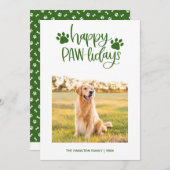 ハッピー・ポーリデイズ |ドッシンプルグの写真のクリスマス シーズンカード (正面/裏面)