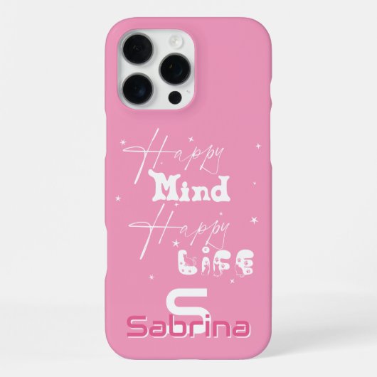 ハッピー・マインド・ハッピー・ライフ かわいい iPhoneケース (裏面)