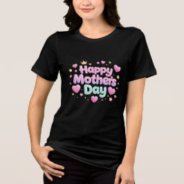 ハッピー・マザーズデイのかわいいバルーン文字Tシャツ トライブレンドＴシャツ