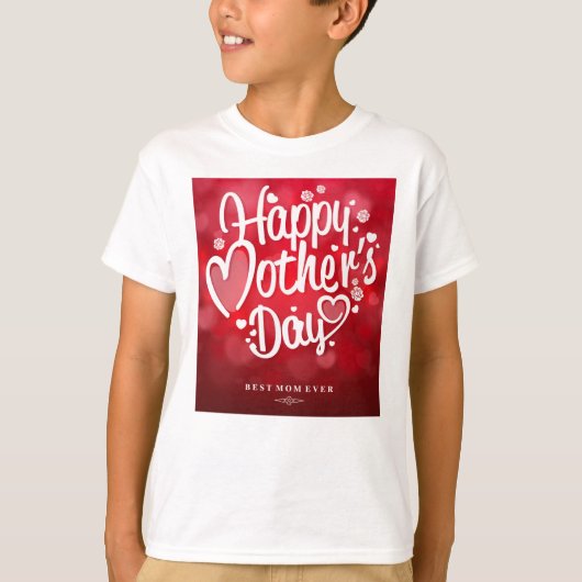 ハッピー・マザーズデイ・タイポグラフィ-23534 Tシャツ (正面)