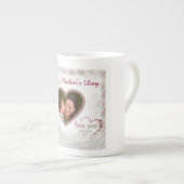 ハッピー·マザーズ·デイ·ハートパーソナライズされた ボーンチャイナマグカップ (正面右)