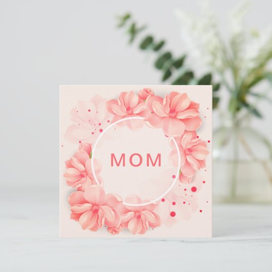 ハッピー・ママ フラット グリーティング カード (スタンド正面)