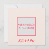 ハッピー・ママ フラット グリーティング カード (裏面)