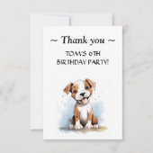 ハッピー ミニマリスト ピットブル ピットブル テリア 犬 サンキューカード (正面)