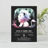 ハッピー ミニマリスト ライオン 誕生日 招待状 (スタンド正面)